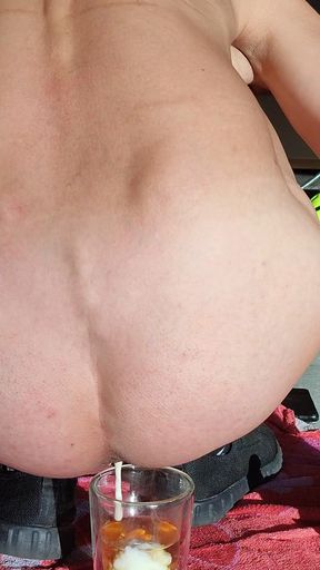 Clarabitch Anal Food and Piss Swallow Ass
