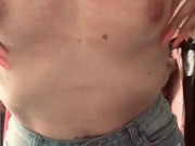 Small tits scratch & squeeze