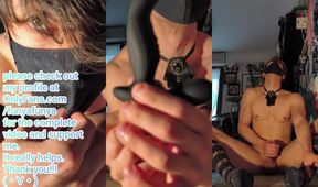 Cute twink femboy with long socks gets destroyed by vibrating dildo moaning loads