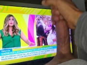 The kinky girl from the news show made my dick explode like a fountain