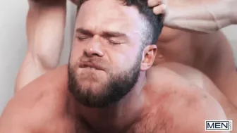 Malik Delgaty Marcus McNeill and Felix Trainer fuck bareback in a steamy threesome