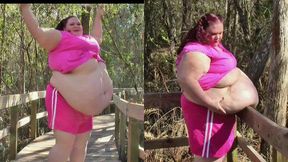 Fatty Exercises and Shows Off Her Huge Body at the Park *WMV*