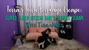 Terra's Tense Bondage Escape: Cuffed, Taped Fitness Babe's Defiant Scrape - TerraMizu - WMV 720 HD