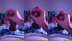 pov quick jerkoff after bed finger curling orgasm big uncut latino cock