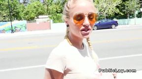 Petite Beauty Earns Cash While Enjoying Outdoor Pleasure