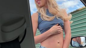 Blonde cheater offers stranger quick car fuck - Russian amateur