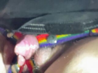 Jerking off my biggest FTM jock with toy