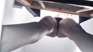 Jaw-dropping brown-haired doing nude errands around the mansion.