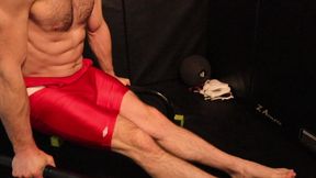 Wrestler Coregasm in Singlet