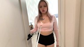 Stepbro Uses Pickme-stick to Fuck Me - 18yo Bigtits Babe Gets Rough Sex and Creampie (extended)