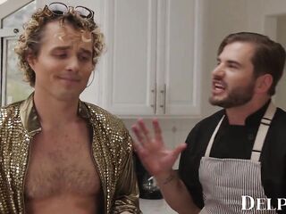Delphine Films- April Olsen's Naughty Cooking Show Turns Into a Hot THREE-SOME