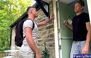 Cute teen and his gay stepuncle get cleaned up together