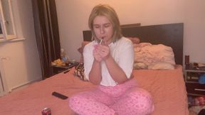 Chilling while farting and smoking in pijamass''