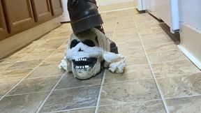 Crush - Goddess MXDominion Stomping on mummified skull in black Dr Martin Boots, femdom, foot domination, mindfuck  4k smaller