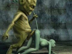 Hot 3D cartoon cat babe getting fucked by an alien