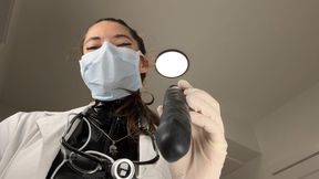 Dental Exam with Gag Reflex Testing in Catsuit