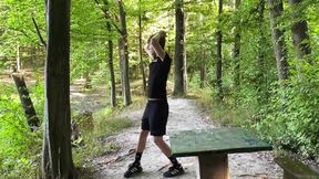 Blond Boy Solo Handjob Cumshot Outdoors in Nature