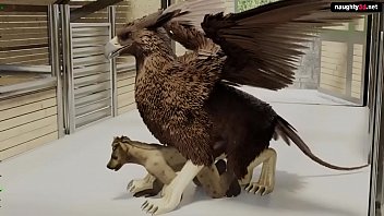 Hardcore Furry Gryphon Blowjob
