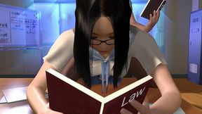 asian girl studying while getting anal - 3d hentai