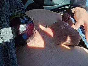 Driving an eggplant in the car