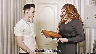 SHAME4K. Curly redhead with big tits sucks neighbors cock