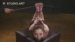 Bora - Tight Hogtie, BallGag and Bastinado for Her Meaty Soles (FULL HD MP4)