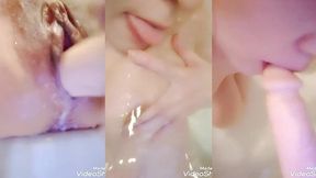 insertion & blowjob in the bath in the morning.
