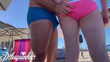 I met 2 foreigners on the beach and they invited me to fuck in public in the tent next door