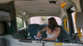 Tattooed slut Hayley Vernon pays her fare through a sloppy deepthroat