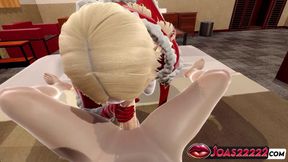 Christmas Elf Making Hottes Blowjob For Big Dick On A Bed 3D Animation Porn