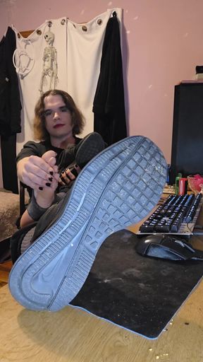 Sniffing My Stinky Sneakers While Showing off My Feet