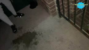 cracky takes a stick up the pussy