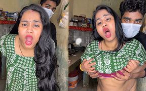 Full night non stop fucking in the kitchen of brother-in-law and sister-in-law, hard desi fuck all night