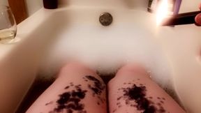 thicc trans PLUS-SIZE drips paraffin wax on thighs in the bath bathtub