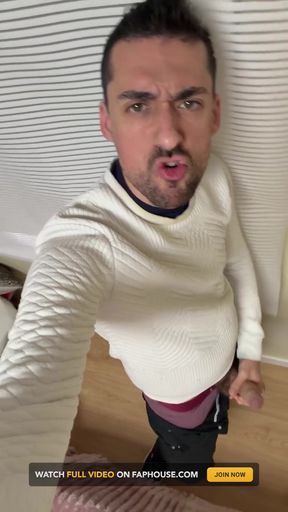 Hot Stepdaddy Showing off Big Cock