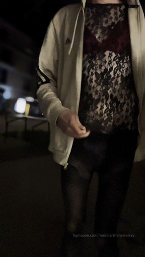 Crossdresser Jerking off Cock