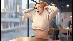 AI MILF is fucking in the cafe