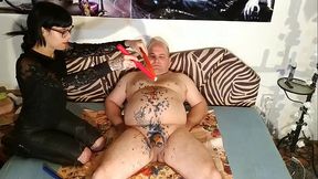 Beth Kinky - Slim goth domina wax t. her slave'_s cock &amp_ stomach pt1 HD