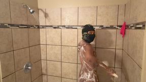 Shower time showing my hot body while going live!