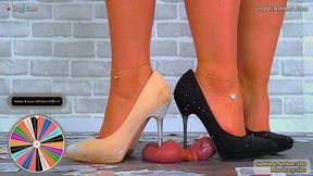 Goddess Amber - Miss Lucy - Trample Games 3: Heel Of Fortune - 186 Bug Cam - Trample Trampling CBT Ballbusting Cock Balls Crushing Crush Shoejob Footjob Cumshot