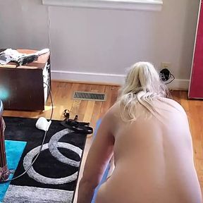 Hot Mature Does Naked Yoga! Good One To Stroke That Cock To!