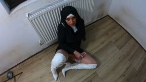 Slutty Nun Have an Orgasm with Squirt After Being Fucked Ep 250