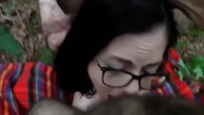 Cuffed Sloppy BJ In The Woods