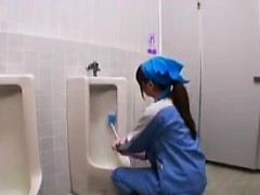 Slutty Asian cleaning lady feeds her hunger for cock in the