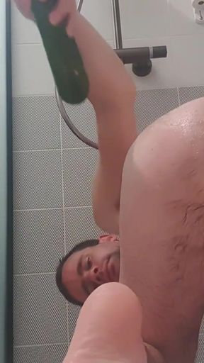 Captivating moment from &quot;He plays with his anus for the spread with a zucchini at the hotel&quot;