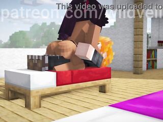 Bleach anime Yoruichi creampie Minecraft scene