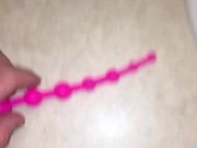 Adult Toy Testing, experiencing my new pinkcherry graduated anal beads for the first time ever