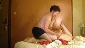 Fist and monster dildo fucking my BBW mother-in-law in bedroom