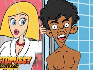 Sex-hungry Stepmom Joins Her Stepson in the Shower. Toon