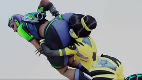 D.va worshipping Sombra'_s ass